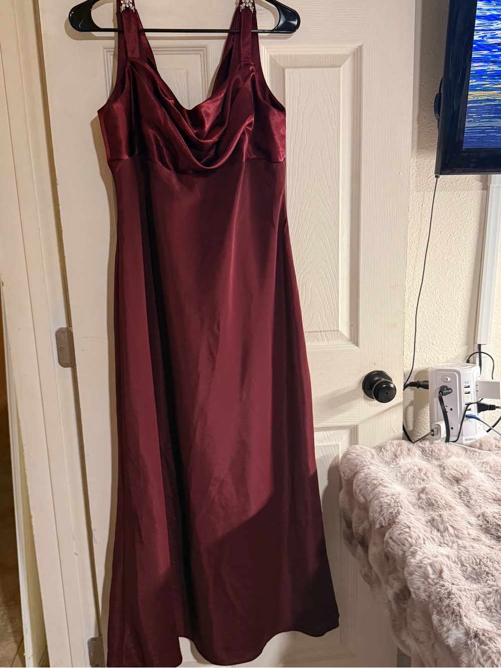 Aspeed U.S.A. Women’s Burgundy Formal Gown Size 2XL Sleeveless Evening Dress - Picture 2 of 7